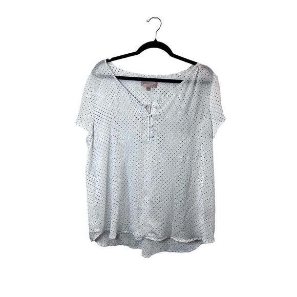 Philosophy white polka dot cap sleeve blouse XL - Picture 1 of 5